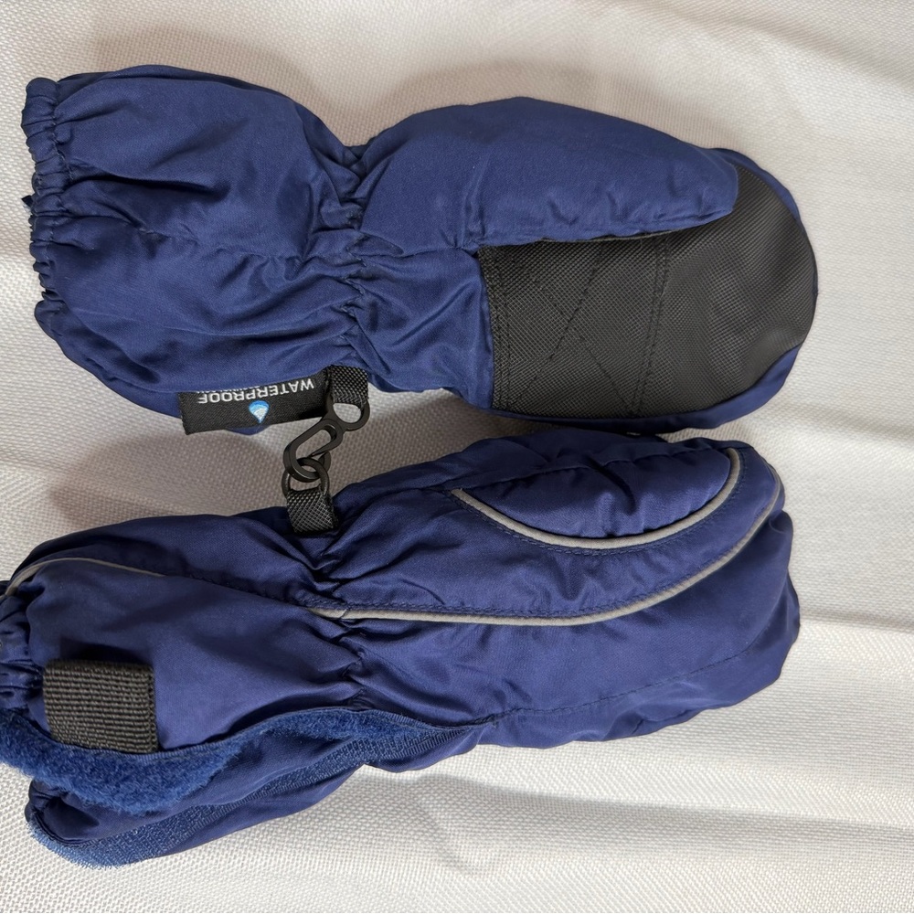 3M Thinsulate Navy Kids Waterproof Mittens with Grip Palm